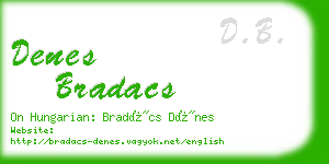 denes bradacs business card